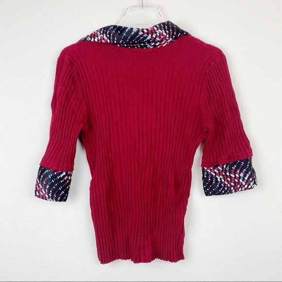 Studio 1940 Women's Layered Red Sweater Top Large - Picture 10 of 12